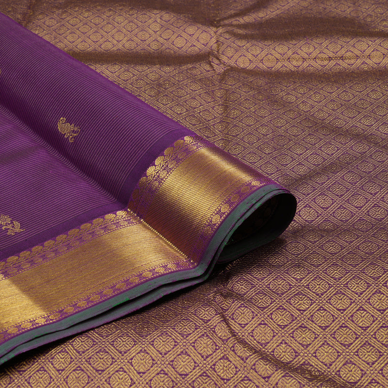 Hayagrivas Handloom Violet Kanjivaram Silk Saree KBE1861L15-1