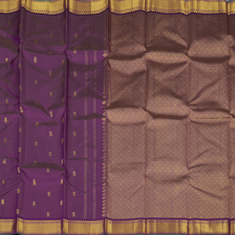 Hayagrivas Handloom Violet Kanjivaram Silk Saree KBE1861L15-1