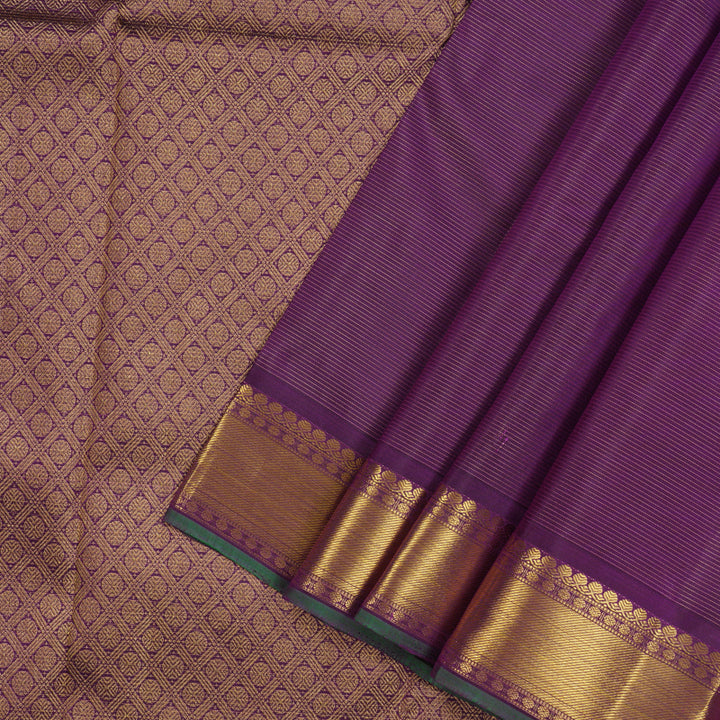 Hayagrivas Handloom Violet Kanjivaram Silk Saree KBE1861L15-1