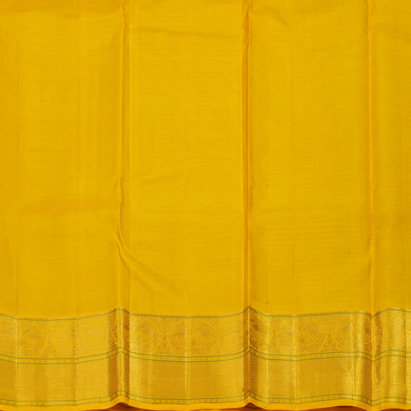 Hayagrivas Handloom Dark Grey Kanjivaram Silk Saree with Yellow Border KBE1861L21-1