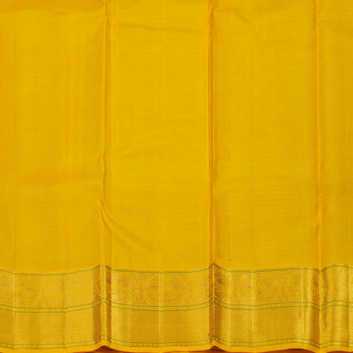 Hayagrivas Handloom Dark Grey Kanjivaram Silk Saree with Yellow Border KBE1861L21-1