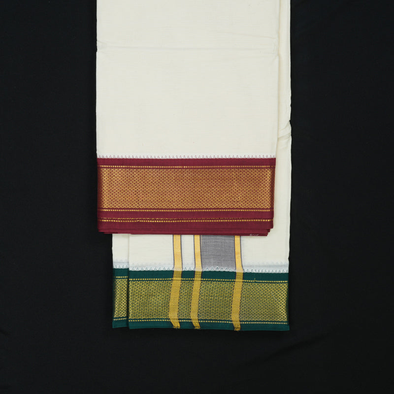 Hayagrivas Handloom Pure 10*6 Cotton Dhothi KBE1863L4-1