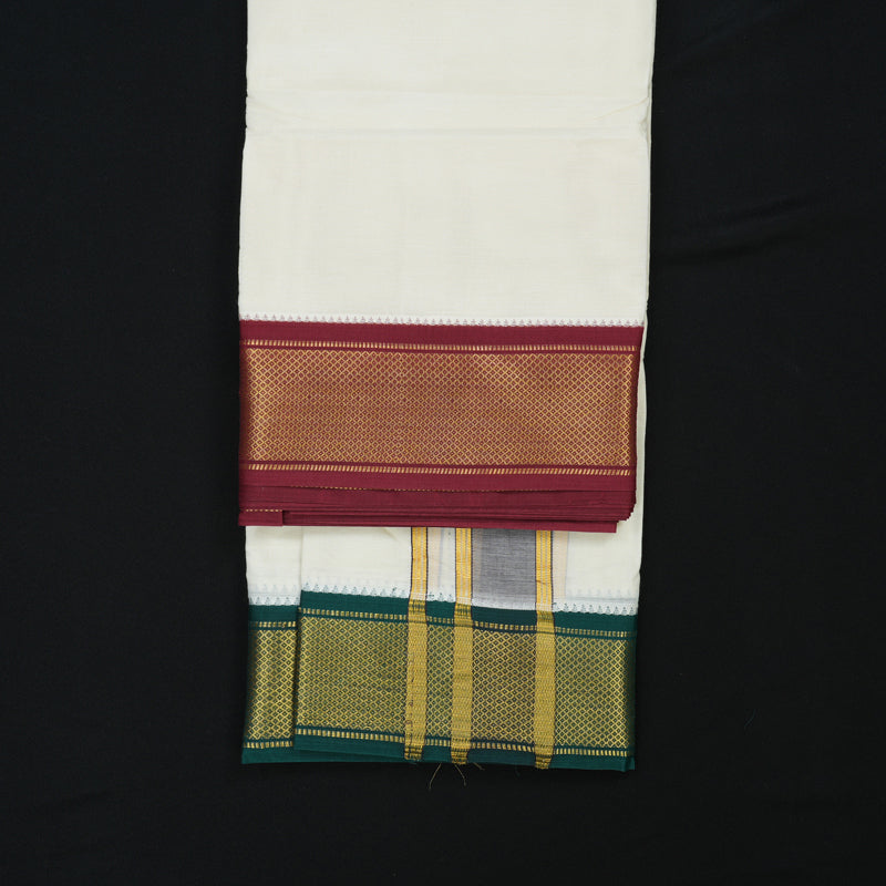Hayagrivas Handloom 10*6 Cotton Dhothi KBE1863L5-1