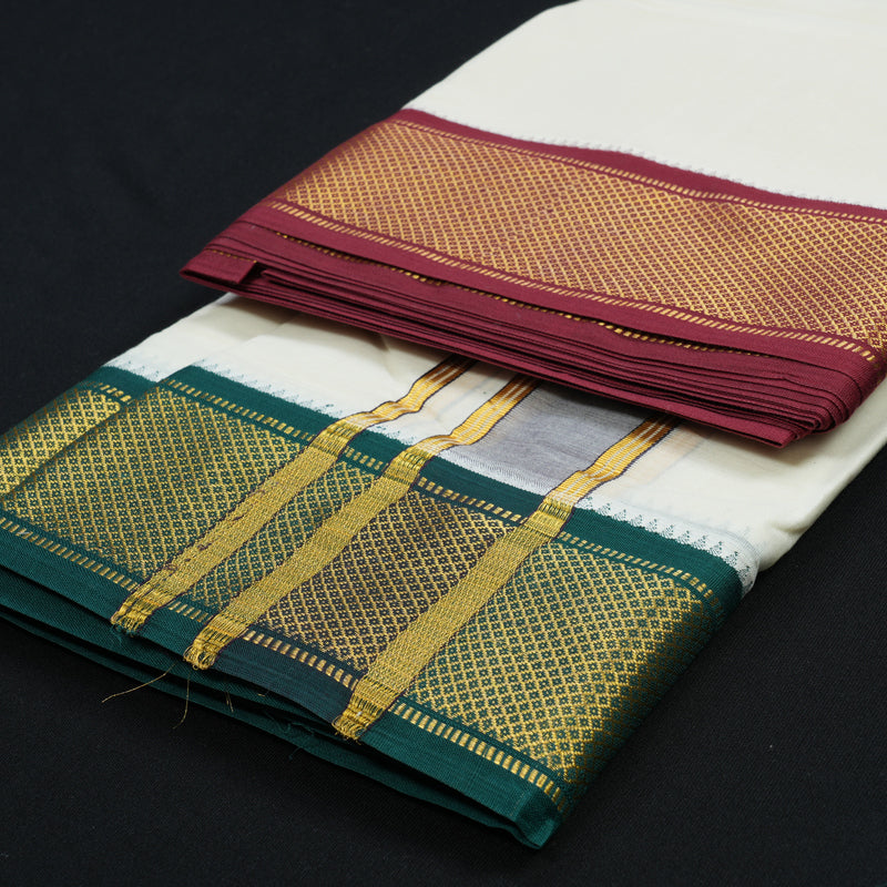 Hayagrivas Handloom 10*6 Cotton Dhothi KBE1863L5-1