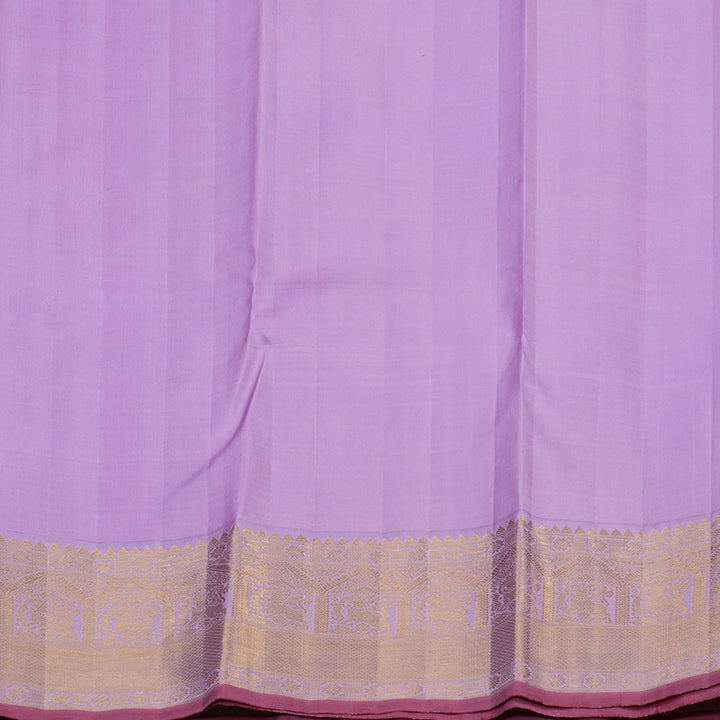 Hayagrivas Handloom Bright Rani Pink Kanjivaram Silk Saree with Lilac border KBE1868L4-1