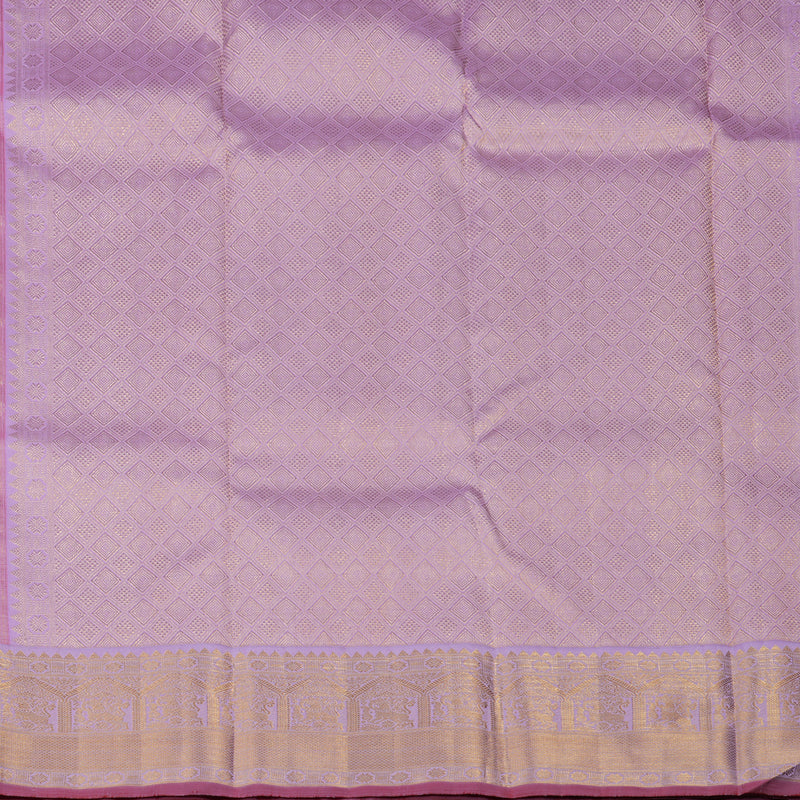 Hayagrivas Handloom Bright Rani Pink Kanjivaram Silk Saree with Lilac border KBE1868L4-1