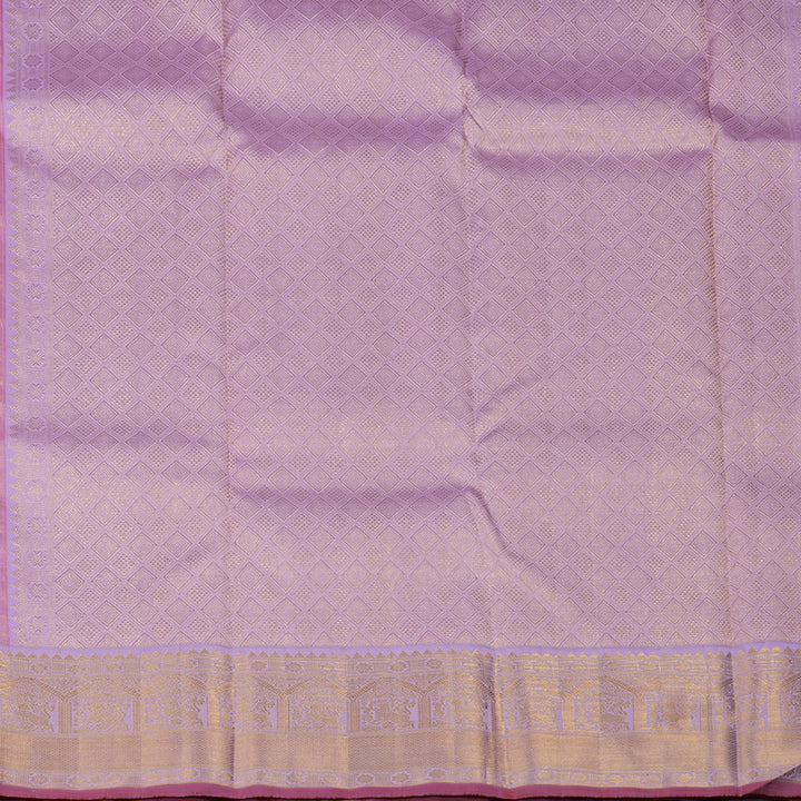 Hayagrivas Handloom Bright Rani Pink Kanjivaram Silk Saree with Lilac border KBE1868L4-1