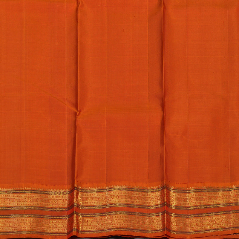 Hayagrivas Handloom Purple Kanjivaram Silk Saree with Orange Border KBE1869L2-1