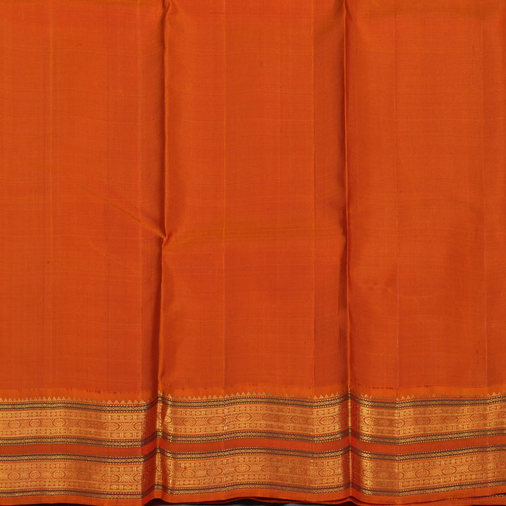 Hayagrivas Handloom Purple Kanjivaram Silk Saree with Orange Border KBE1869L2-1