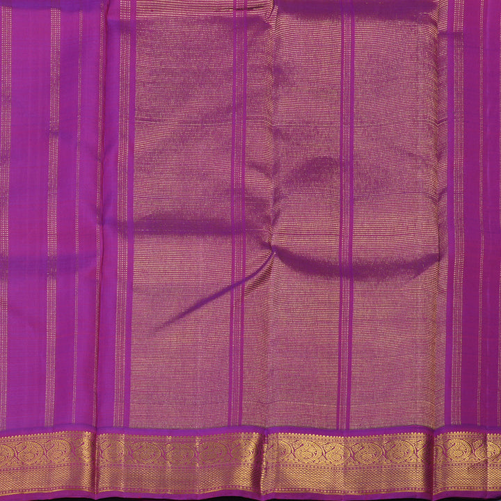 Hayagrivas Handloom White Kanjivaram Silk Saree with Purple Border KBE1869L6-1