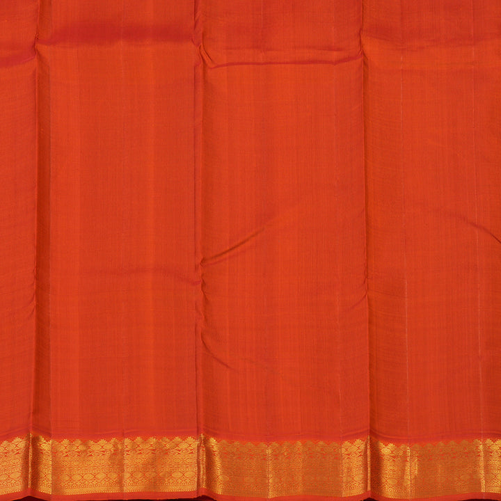 Hayagrivas Handloom Navy Blue Kanjivaram Silk Saree with Orange Border KBE1869L7-1