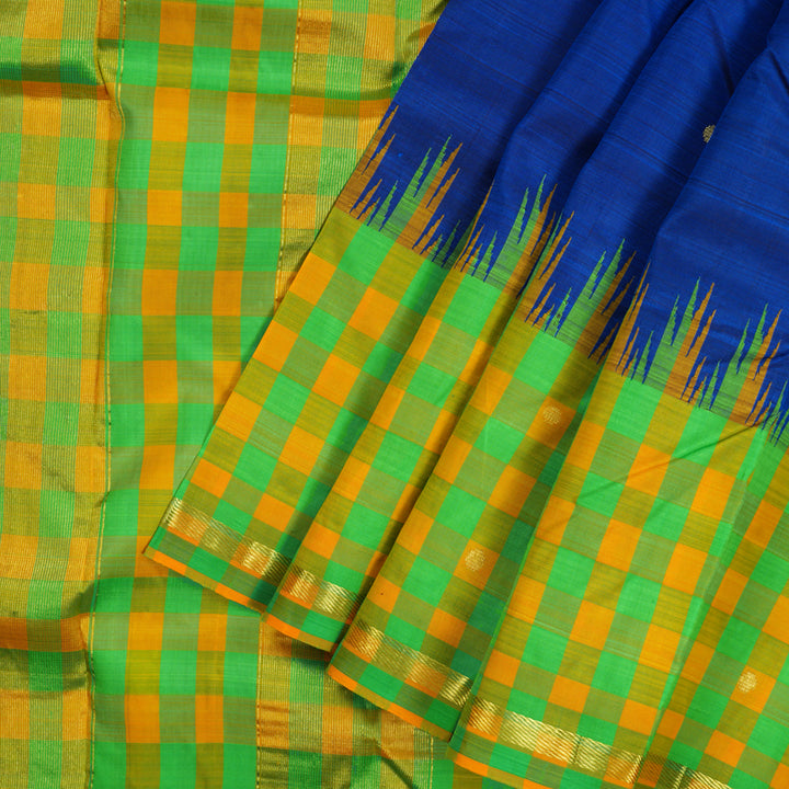 Hayagrivas Royal Blue Pure One-sided border Kanjivaram Silk Saree KBE1871L10-3