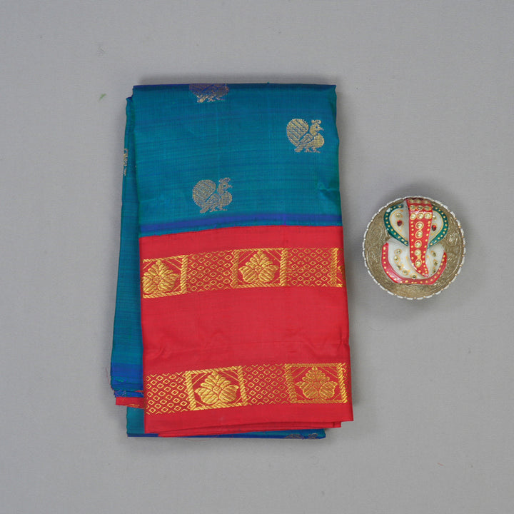 Hayagrivas Mayilkazhuthu Pure One-sided border Kanjivaram Silk Saree KBE1871L7-3