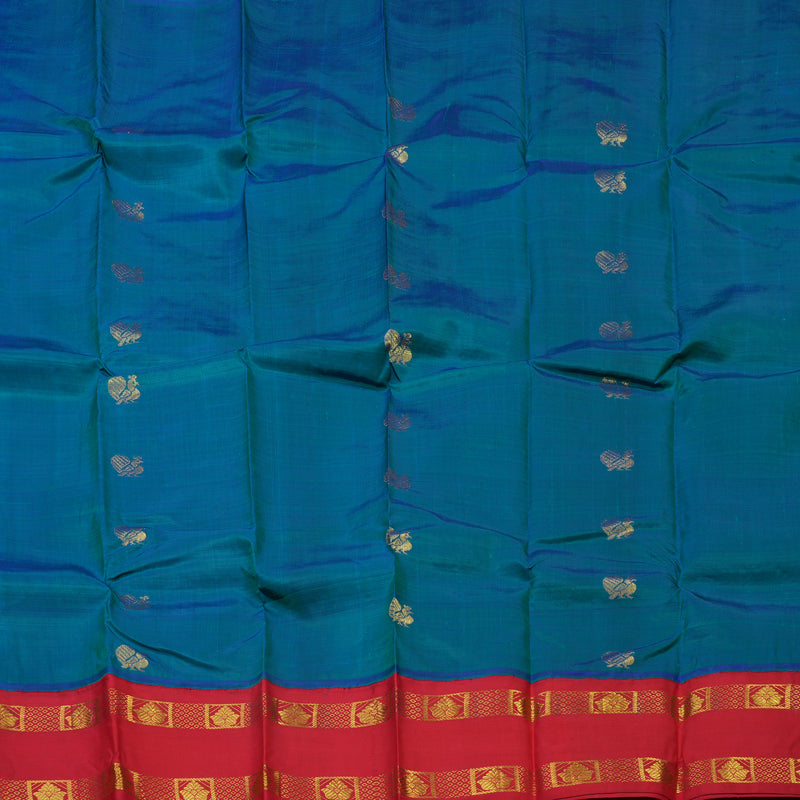 Hayagrivas Mayilkazhuthu Pure One-sided border Kanjivaram Silk Saree KBE1871L7-3