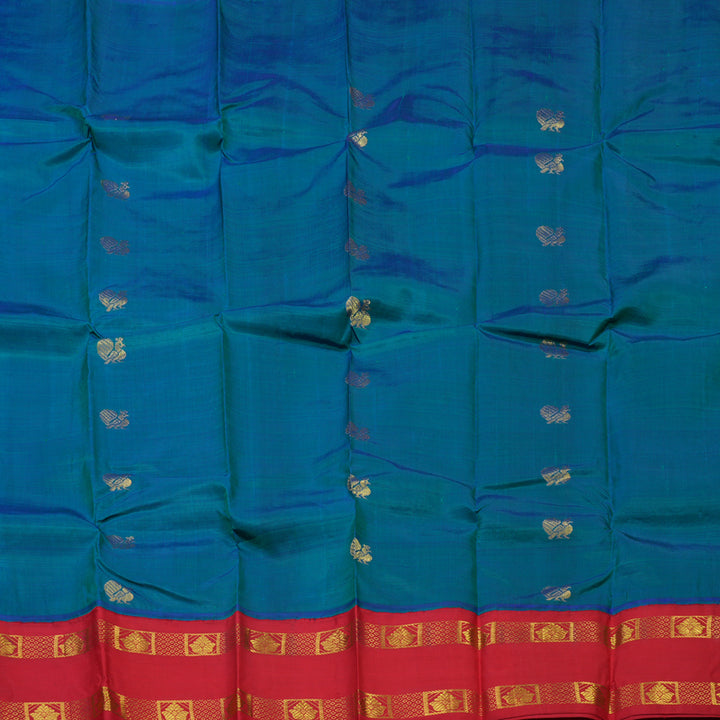 Hayagrivas Mayilkazhuthu Pure One-sided border Kanjivaram Silk Saree KBE1871L7-3