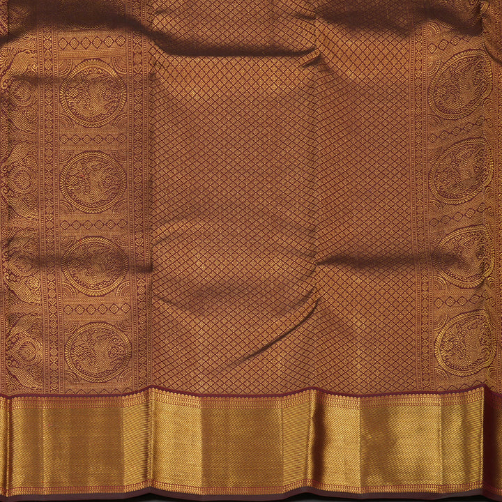 Hayagrivas Handloom Araku Maroon Kanjivaram Silk Saree KBE1872L14-4