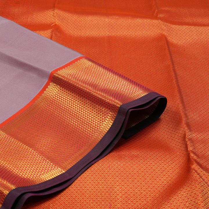 Hayagrivas Handloom Onion Pink Kanjivaram Silk Saree with Bright Orangish Pink border KBE1872L2-1