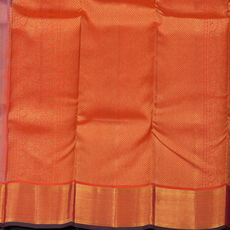 Hayagrivas Handloom Onion Pink Kanjivaram Silk Saree with Bright Orangish Pink border KBE1872L2-1