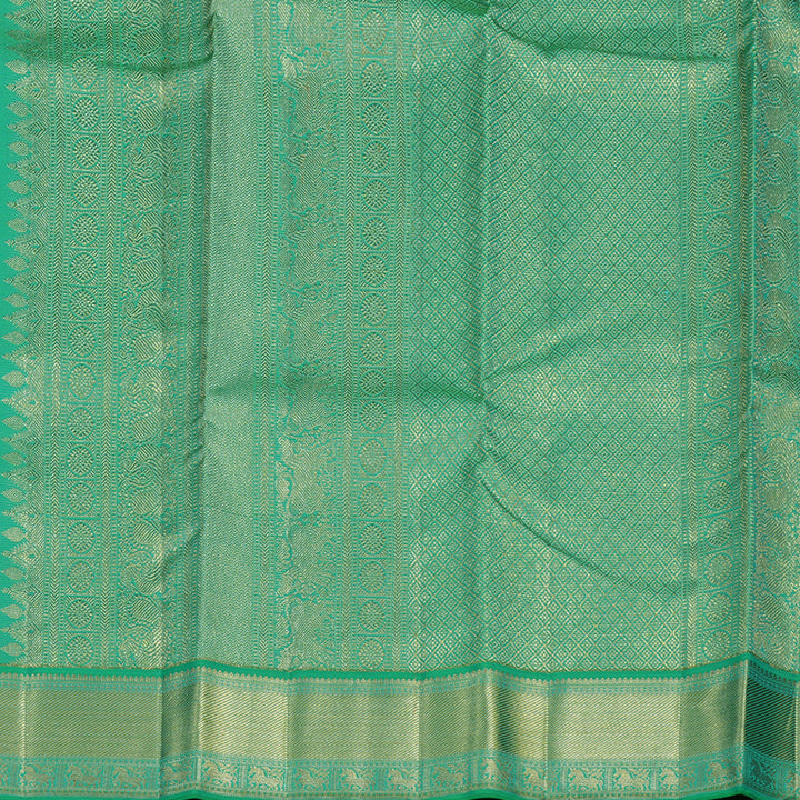 Hayagrivas Handloom Aqua Green Kanjivaram Silk Saree KBE1872L3-2