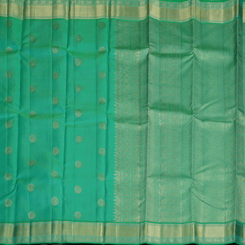 Hayagrivas Handloom Aqua Green Kanjivaram Silk Saree KBE1872L3-2