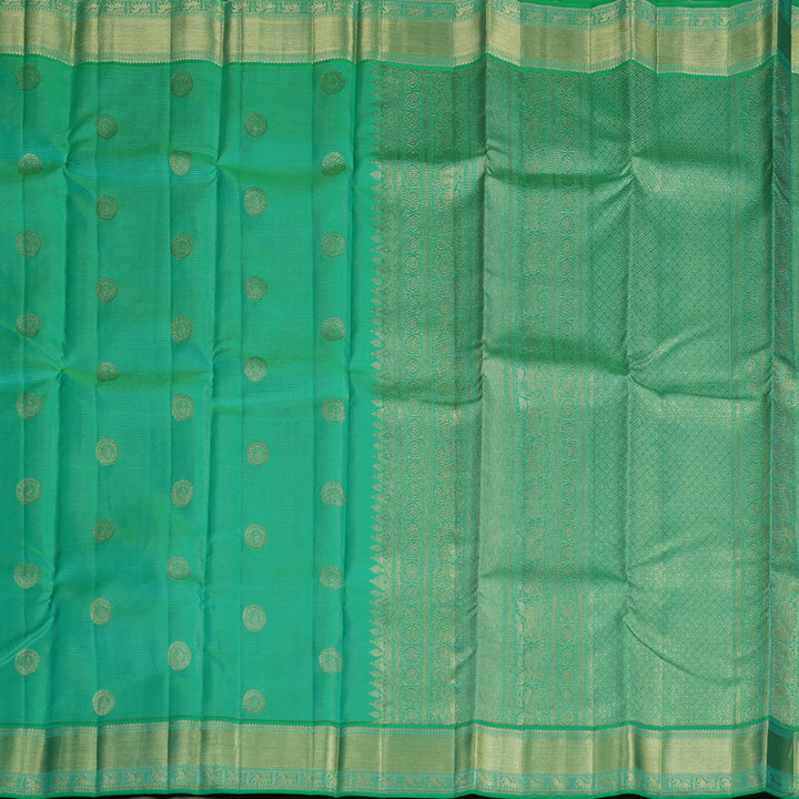 Hayagrivas Handloom Aqua Green Kanjivaram Silk Saree KBE1872L3-2