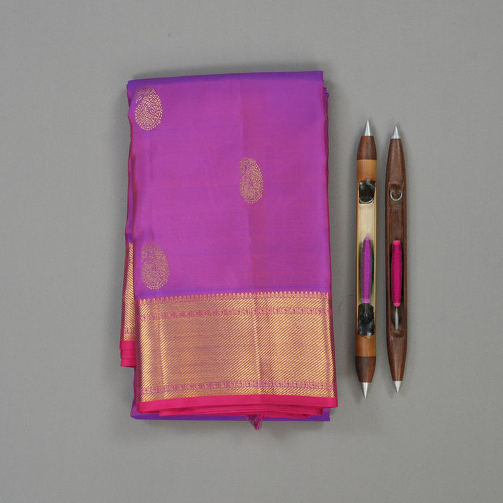 Hayagrivas Handloom Purple Kanjivaram Silk Saree KBE1872L8-6