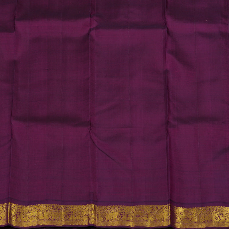 Hayagrivas Handloom Deep Yellow Kanjivaram Silk Saree with Purple border KBE1873L2-4