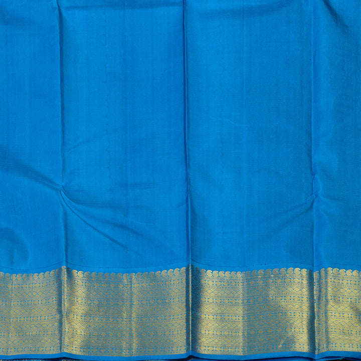 Hayagrivas Handloom MS Blue Kanjivaram Silk Saree with Ananda Blue border KBE1873L4-1