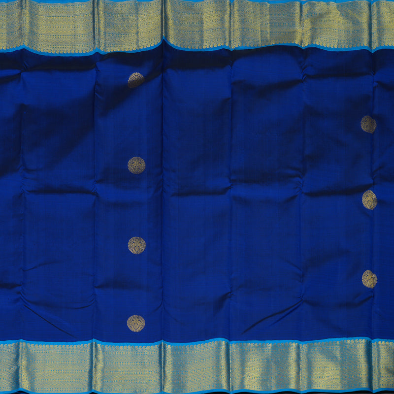 Hayagrivas Handloom MS Blue Kanjivaram Silk Saree with Ananda Blue border KBE1873L4-1