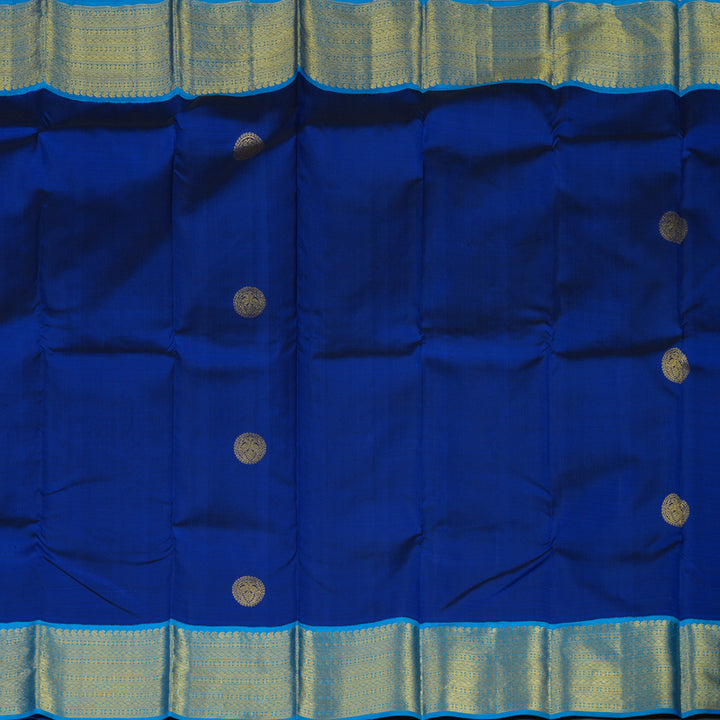 Hayagrivas Handloom MS Blue Kanjivaram Silk Saree with Ananda Blue border KBE1873L4-1