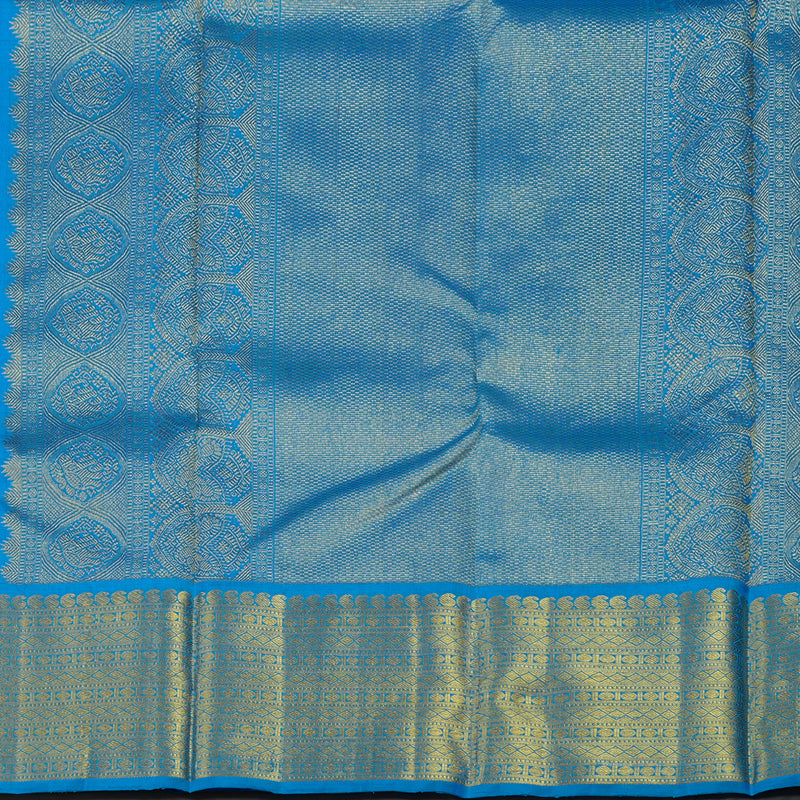 Hayagrivas Handloom MS Blue Kanjivaram Silk Saree with Ananda Blue border KBE1873L4-1