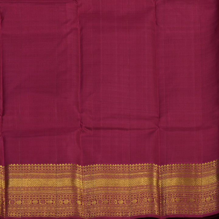 Hayagrivas Handloom Wine Kanjivaram Silk Saree with Pinkish-Maroon Border KBE1873L4-2