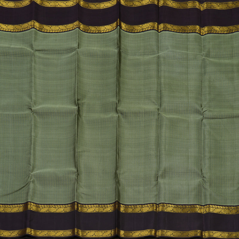 Hayagrivas Handloom Cement Green Kanjivaram Silk Saree Nagapazham border KBE1874L13-1
