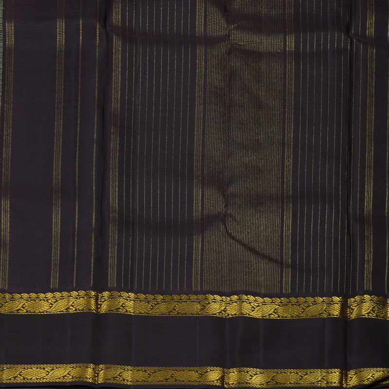 Hayagrivas Handloom Cement Green Kanjivaram Silk Saree Nagapazham border KBE1874L13-1