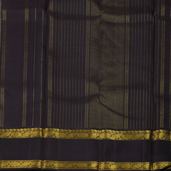 Hayagrivas Handloom Cement Green Kanjivaram Silk Saree Nagapazham border KBE1874L13-1
