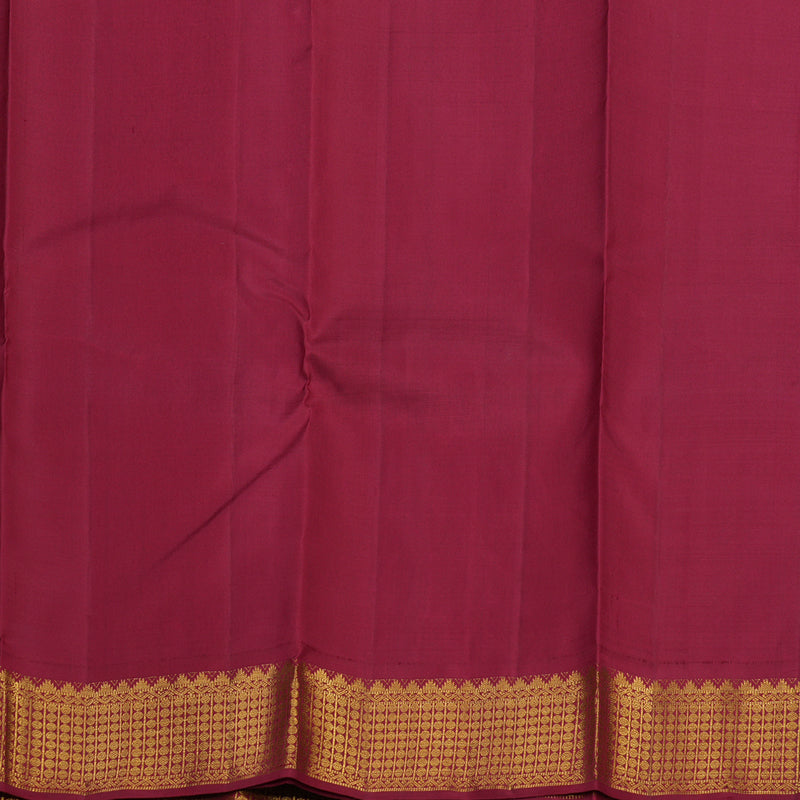 Hayagrivas Handloom Peacock Blue Kanjivaram Silk Saree with Maroon border KBE1874L17-1