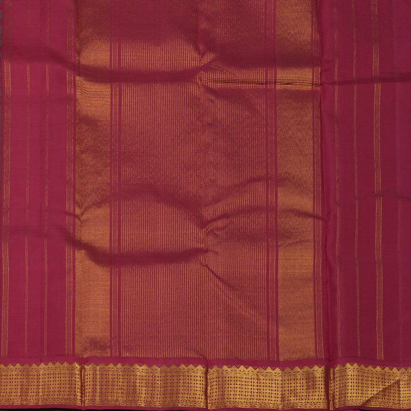 Hayagrivas Handloom Peacock Blue Kanjivaram Silk Saree with Maroon border KBE1874L17-1