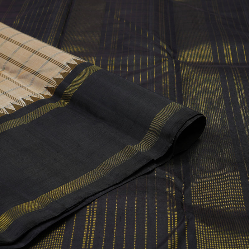 Hayagrivas Handloom Wheat Brown Kanjivaram Silk Saree with Deep Nagapazham border KBE1874L19-1