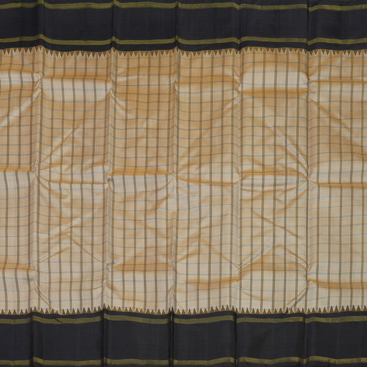 Hayagrivas Handloom Wheat Brown Kanjivaram Silk Saree with Deep Nagapazham border KBE1874L19-1