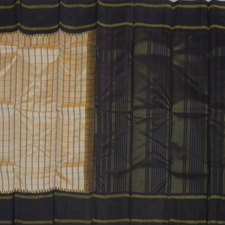 Hayagrivas Handloom Wheat Brown Kanjivaram Silk Saree with Deep Nagapazham border KBE1874L19-1