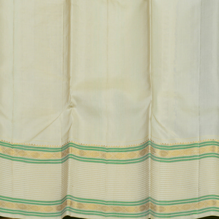 Hayagrivas Handloom Purplish Blue Kanjivaram Silk Saree with Cream border KBE1874L22-1