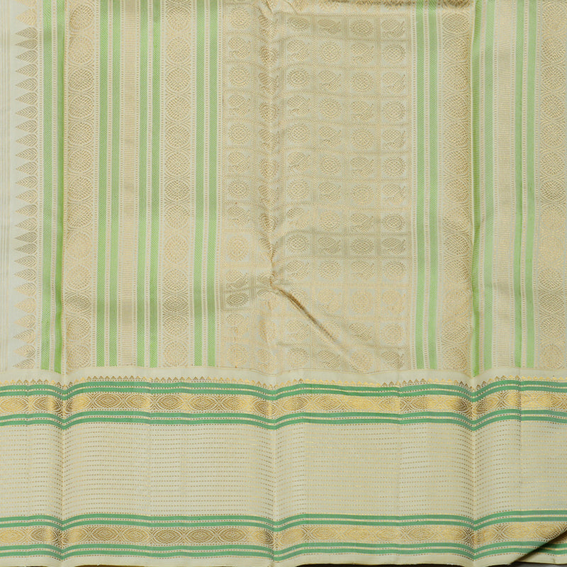 Hayagrivas Handloom Purplish Blue Kanjivaram Silk Saree with Cream border KBE1874L22-1