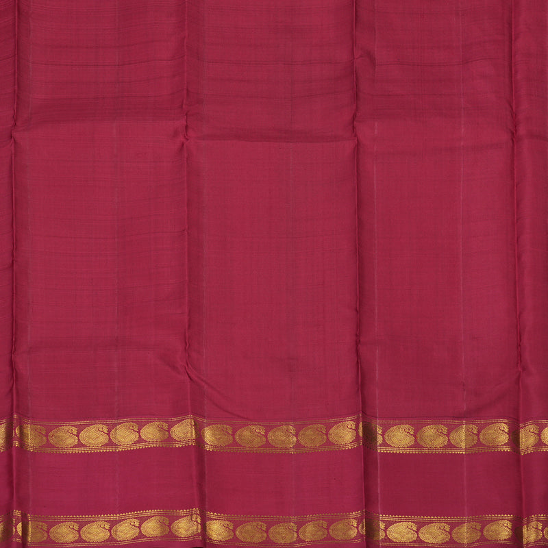 Hayagrivas Handloom Turmeric Yellow Kanjivaram Silk Saree with Maroon Border KBE1874L3-1