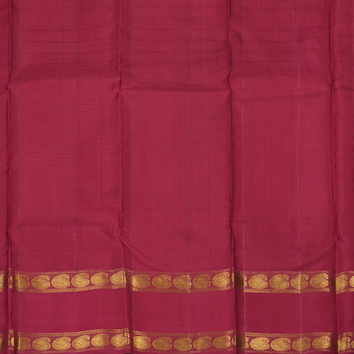 Hayagrivas Handloom Turmeric Yellow Kanjivaram Silk Saree with Maroon Border KBE1874L3-1