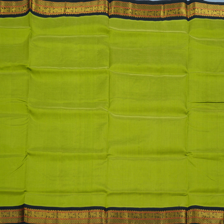 Hayagrivas Parrot Green Pure Silk Cotton Saree KBE1875L1-13