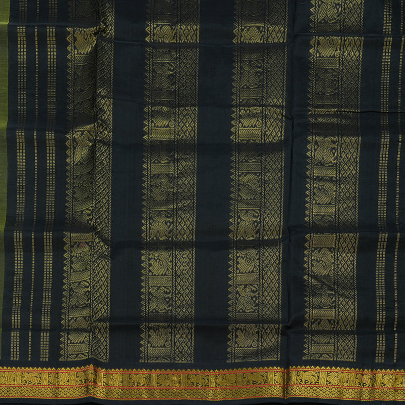 Hayagrivas Parrot Green Pure Silk Cotton Saree KBE1875L1-13