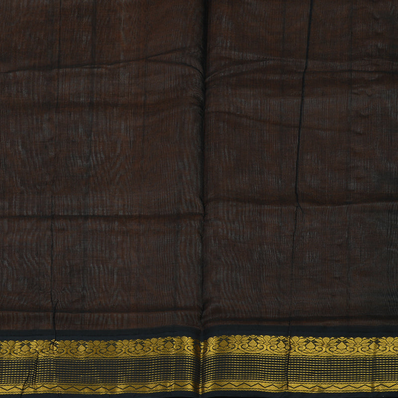 Hayagrivas Mild Peach Pure Silk Cotton Saree with Black Border KBE1875L1-9