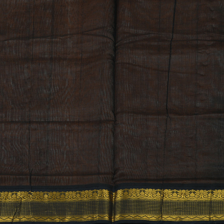 Hayagrivas Mild Peach Pure Silk Cotton Saree with Black Border KBE1875L1-9