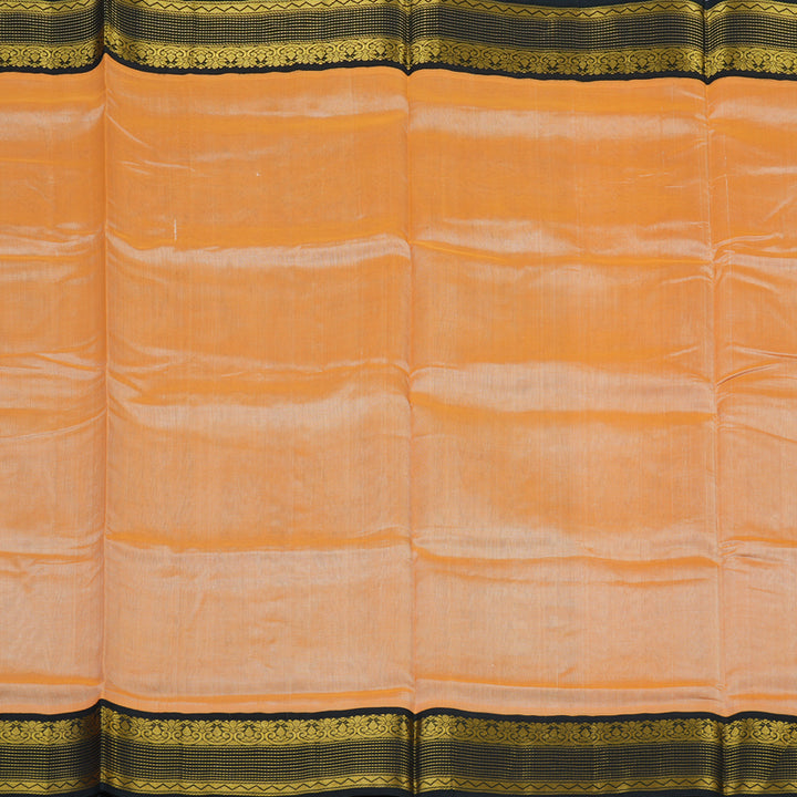 Hayagrivas Mild Peach Pure Silk Cotton Saree with Black Border KBE1875L1-9