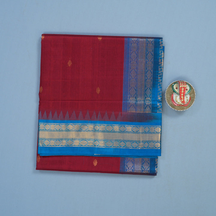 Hayagrivas Maroon Pure Silk Cotton Saree KBE1875L10-4